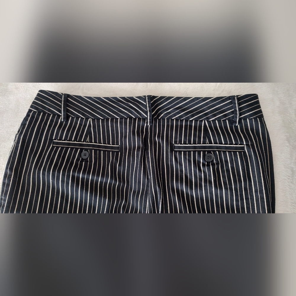 Claiborne Black and Cream Striped Pants